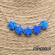 BLUE STAR OF DAVID MAGEN DAVID LAB OPAL 8mm 10mm CENTER SIDE DRILL WP027CF