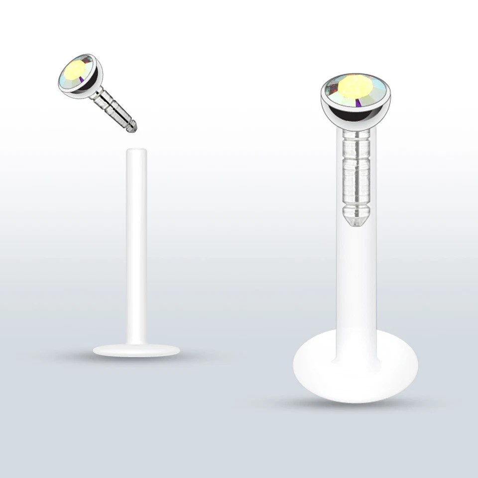 Piercing Monroe Labret Labio Push In CZ Press Fit 5 piezas 16 g 5/16" Foto 2 de 4