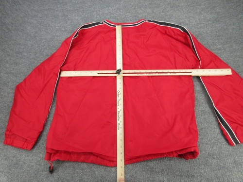 Steve & Barrys Jacket Mens Large Red V Neck Long Sleeve Golf Windbreaker Adult L - Picture 5 of 13