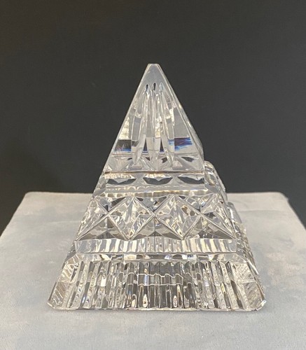 Waterford Faceted Pyramid Retired Paperweight Figurine Signed - Picture 3 of 6