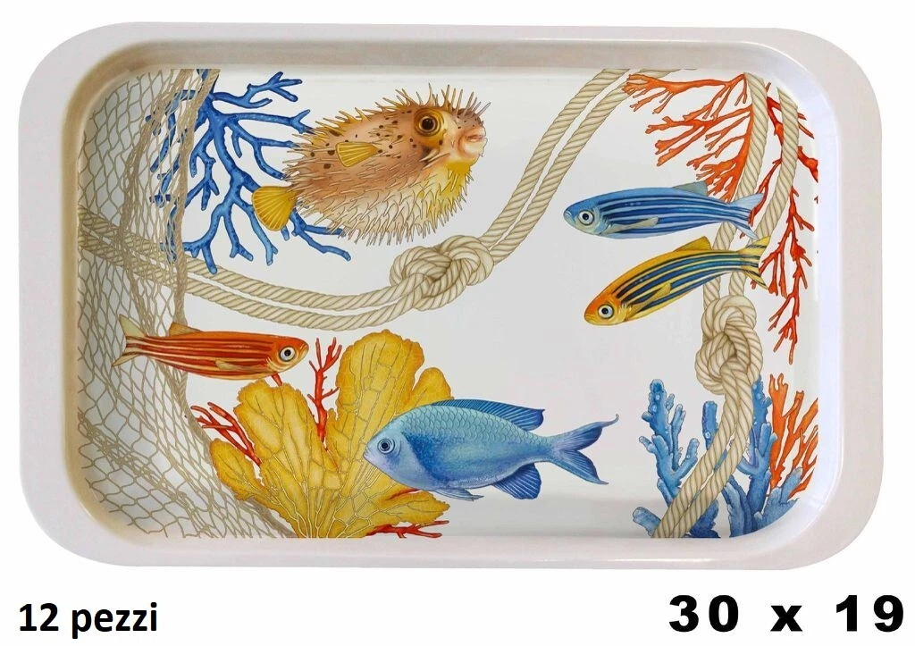 Plateau De Service Acrylique Paul Marrot - Motif Floral 48x37cm (Occasion Bon État)
