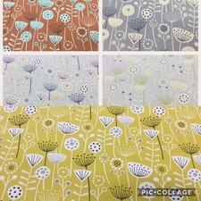 Fryett`s BERGEN Floral Cotton Fabric for Upholstery/Curtainscushions/Craft