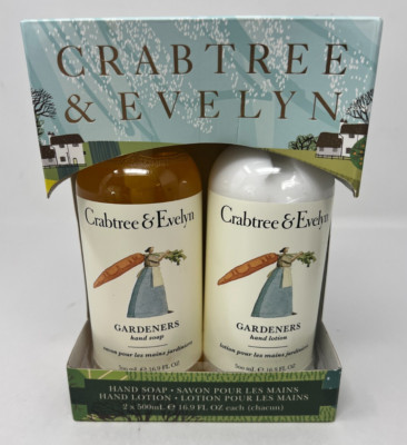 Crabtree & Evelyn Gardeners Hand Soap And Hand Lotion Set 16.9 Oz Each