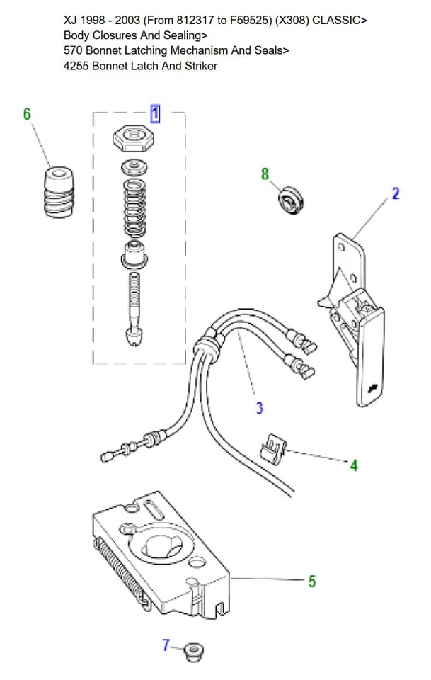 捷豹 XJ6 XJ8 XJR XJ12 抽油烟机锁前锋针 HNA2420AB HNA2420AD HNC2420AA 原始设备制造商 — 第 4/4 张图片