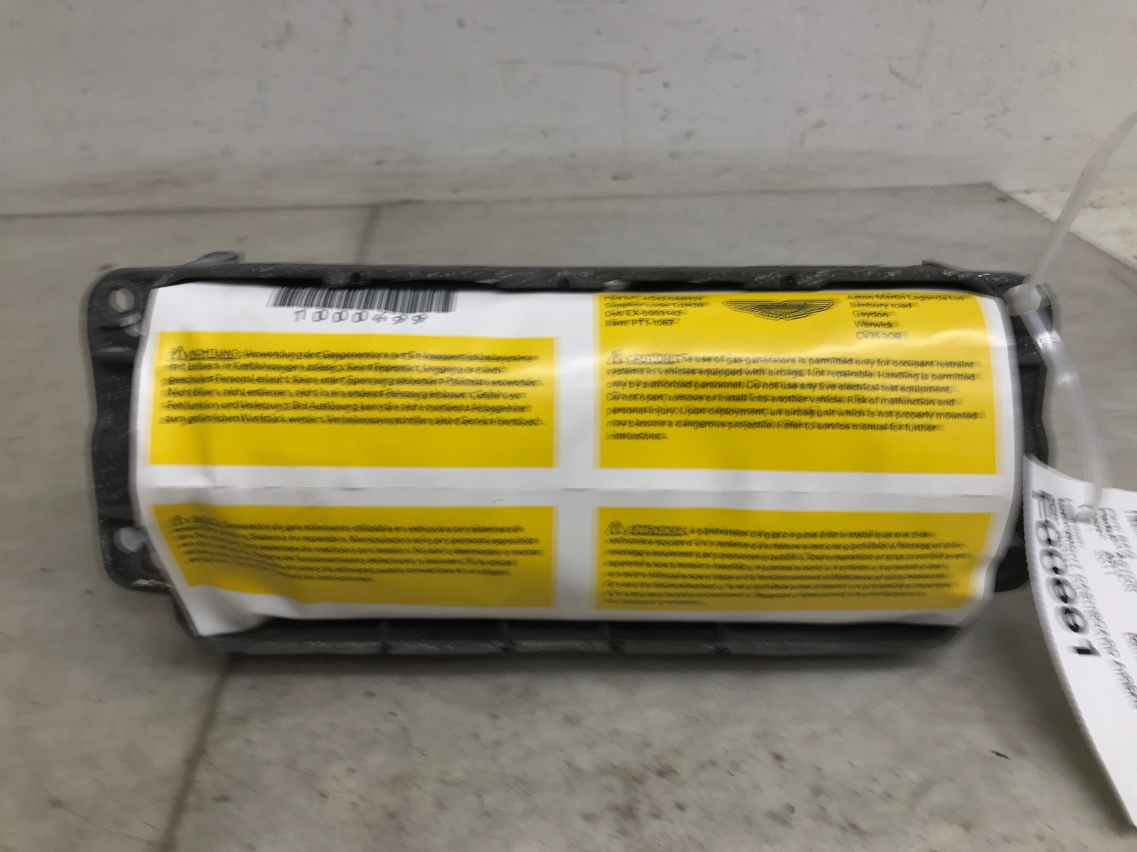 2010 - 2020 ASTON MARTIN RAPIDE RIGHT DASHBOARD AIRBAG 4G43-044H31-AA OEM