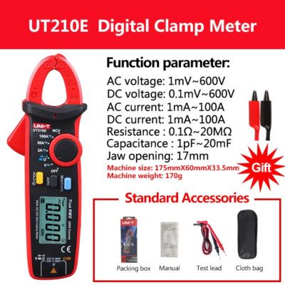 UT210E Mini Digital Stromzange AC DC Stromzange Amperemeter Voltmeter Clamp Mul