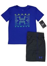 Boys nike UNDER ARMOUR Shirt Shorts 2 Piece Graphic Set Sizes 5, 6, or 7: NWT