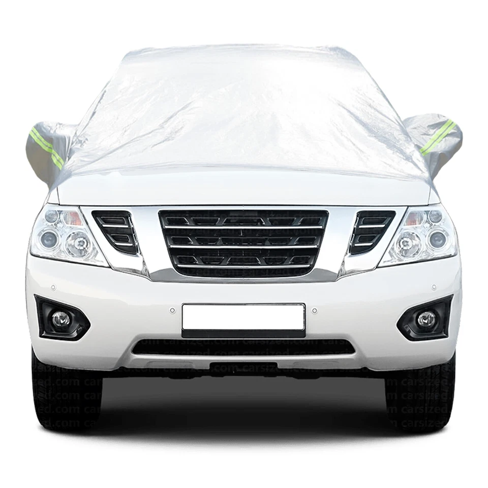 Half Car Cover Windshield Snow Ice Frost Sun UV Dust Protect Fit SUV Waterproof Foto 2 de 4