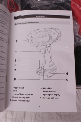 CERYCOSE Cordless Impact Wrench 1/2 in 1350ft-lbs Brushless, tool only - Picture 6 of 10