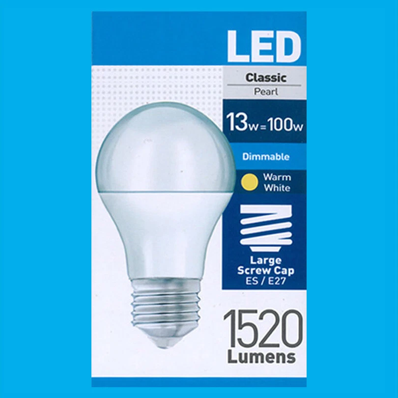 2x 13W = 100W Pearl Dimmbar LED GLS Edison Schraube Es E27 Warm Weiß 2700k - Bild 2 von 3