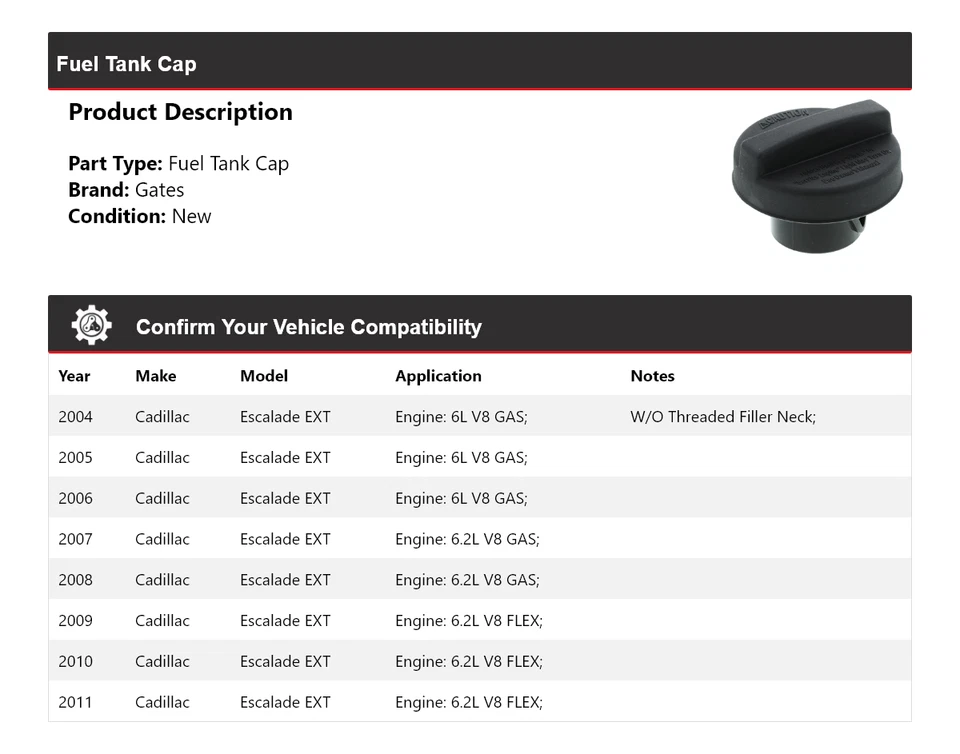 Puertas tapa tanque combustible para Cadillac Escalade EXT 2004-2011 2005 2006 2007 2008 2009 Foto 2 de 4