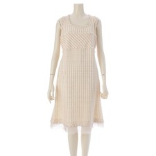 Chanel Tweed Dress Multicolor Size 42 Chest 15.7 in Length 35.0 in