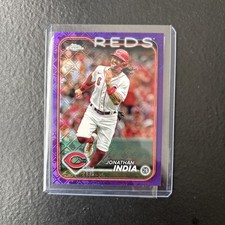 2024 Topps Chrome Jonathan India Purple Logofractor /250 Reds #185