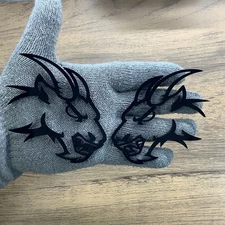 Badges Emblem Hell Goat, 2 Badges, Fender Angry Agressive Black