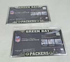 2 New NFL Green Bay Packers Car Truck SUV Chrome Metal License Plate Frame Cover