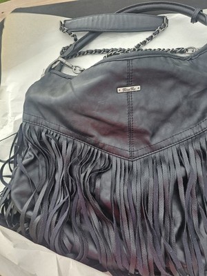 Miss Me Black Leather Handbag