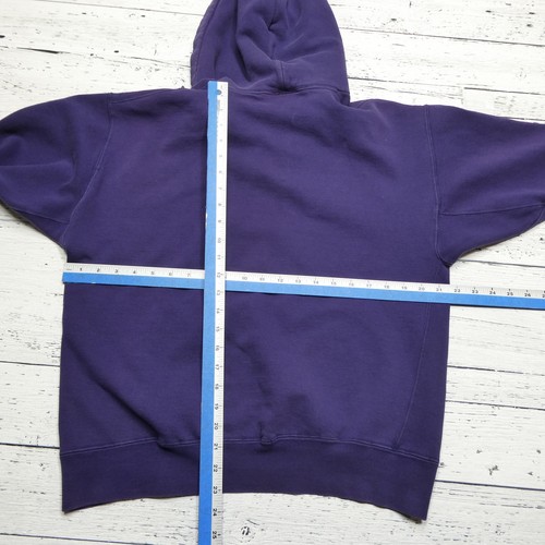 Felpa con cappuccio vintage LL Bean donna L viola Russell Athletic made USA pullover anni 90 - Foto 3 di 6