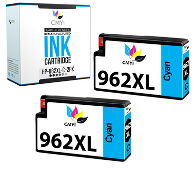 2PK 962XL Cyan Ink Cartridges for HP OfficeJet Pro 9010 9015 9018 9020 9025 AIO