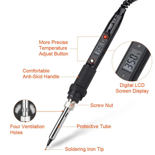Electric Soldering Iron 80W LCD Digital Display Adjustable Temperature Soldering - Picture 2 of 32