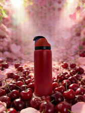 OWALA Red Cherry Insulated Stainless Steel Water Bottle new 32oz