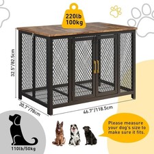 48" Large Dog Crate Heavy Duty Kennel Cage End Table Pet Furniture