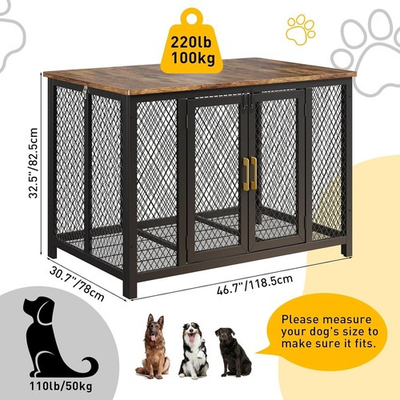 #ad #ad 48quot; Large Dog Crate Heavy Duty Kennel Cage End Table Pet Furniture $157.69