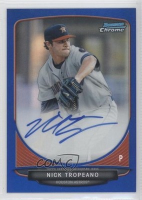 2013 Bowman Chrome Prospects Blue Refractor /150 Nick Tropeano #BCA-NTR Auto t8i