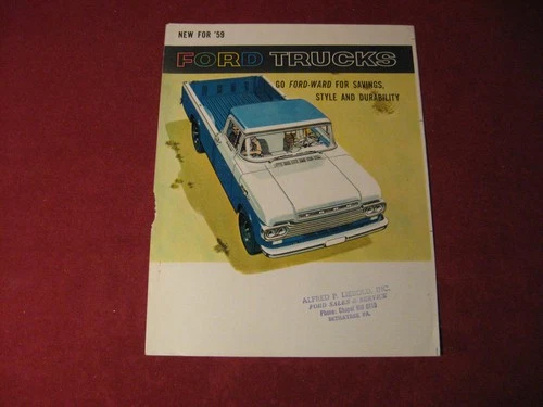 1959 Ford Pickup Rig Semi Truck Sales Brochure Booklet Catalog Old Original