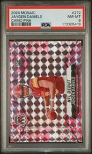 2024 Panini Mosaic #272 Jayden Daniels Camo Pink PSA 8