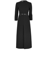 Gucci Horsebit Crepe Dress Womens 6 Black Cotton