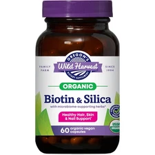 Oregon's Wild Harvest Silica&Biotin,Hair,Skin&Nails Support,60VeganCaps
