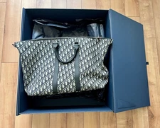 Authentic Dior Beige and Black Weekender 40 Tote Bag - New