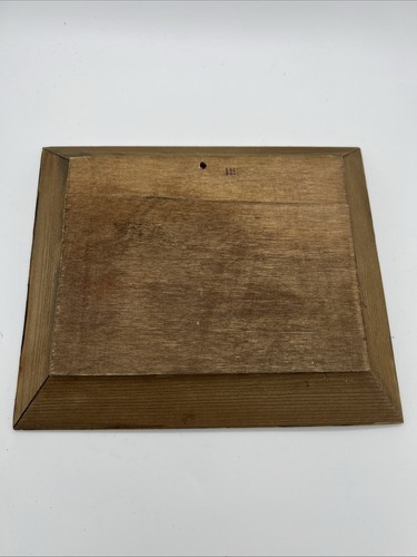 Diorama scatola ombra legno 3D vintage arte popolare 9x7,5 con uomo e donna, ganci - Foto 7 di 7