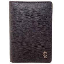 Authentic Coach card case CL logo bifold business card holder leather dark