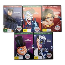 DC Super Heroes / Villains DVD Bundle – 5 Movies – Batman Joker Wonder Woman NEW
