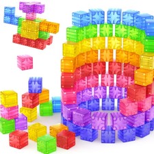 Magnetic Blocks - 52pcs Translucent Magnetic Cubes, Digit Building Blocks Mag...