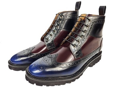 Melvin & Hamilton Herren Budapester Design Leder Stiefel Boot Matthew9 schwarz