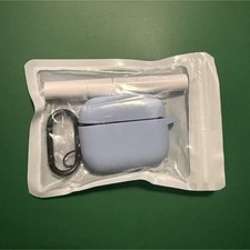 AirPods Pro Light Blue Silicone Fitted Case with Clip and Cleaning Tool