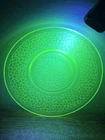 Vintage LE Smith Uranium Glass Cracky (Crackle) Pattern 5-3/4" Bread Plate