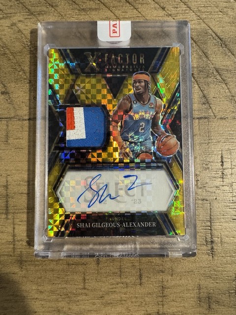2022-23 Panini select Shai Gilgeous-Alexander X-Factor Patch Auto Gold Prizm