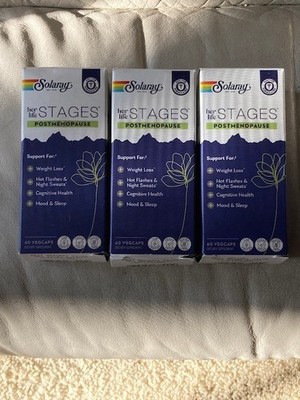 3PK Solaray Her Life Stages Menopause ~ 60 Vegcaps Each ~ EXP. 01/2028
