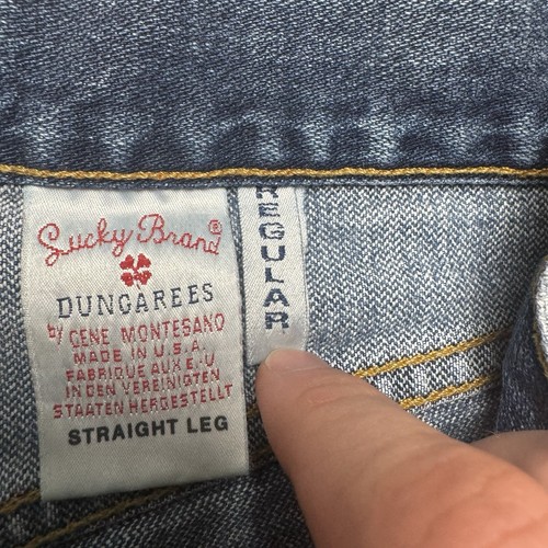Lucky Brand Jeans Mens 29x32 Blue Med Wash Straight Leg Denim Vintage USA Made - Picture 7 of 12