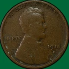 1914-S Lincoln Wheat Cent Fine F Coin #39421