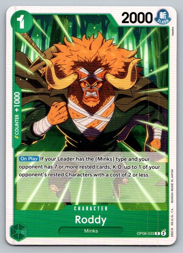 Roddy OP08-033 Common Two Legends One Piece Near Mint
