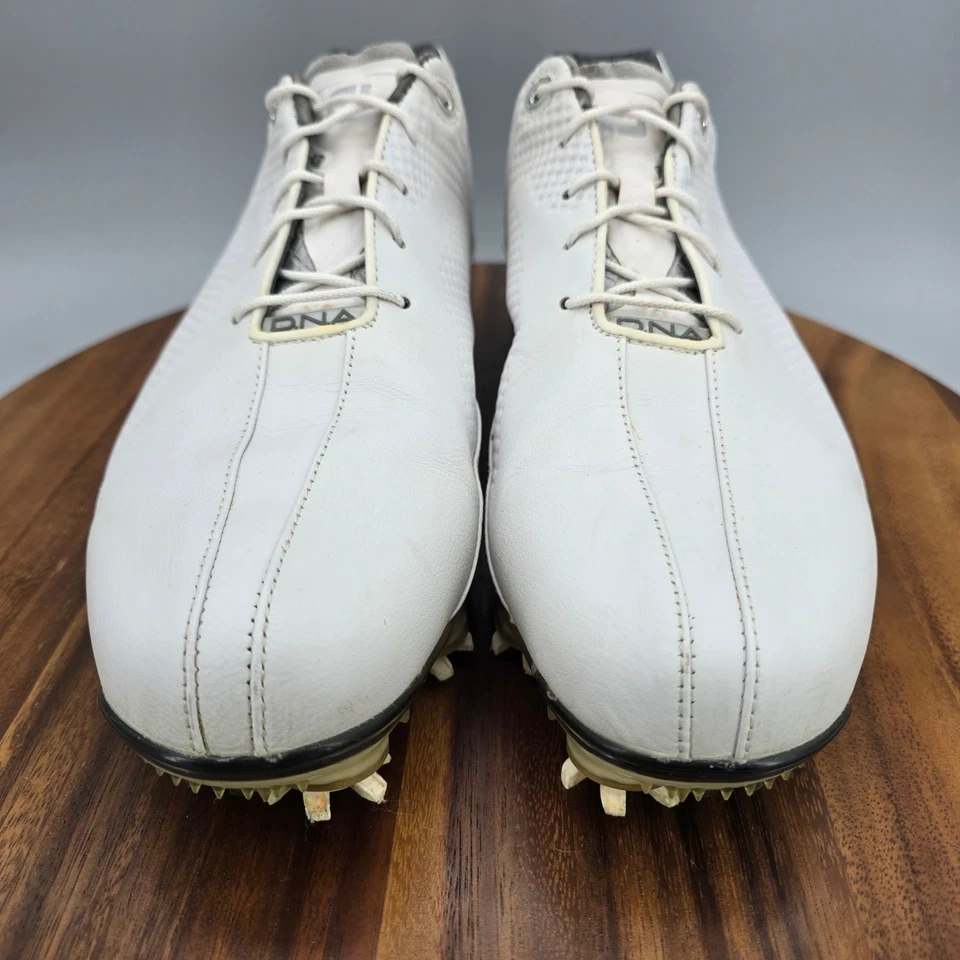 Туфли для гольфа мужские Footjoy DNA 10 M белая кожа водонепроницаемые кроссовки с шипами - Изображение 2 из 4