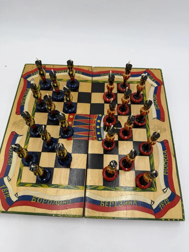 俄罗斯老式Matryoshka象棋套装24 Pawns Plus木板士兵 — 第 3/4 张图片