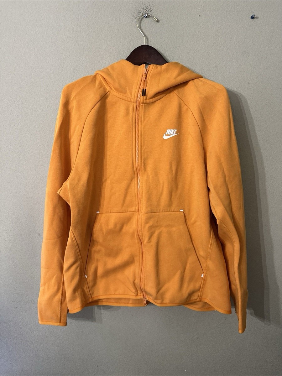 Nike Sportswear Tech Fleece Zip Up Hoodie Mens Large Orange Jacket