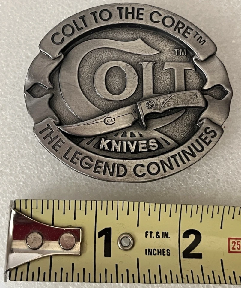 Vintage Limited Pewter Colt Knives Belt Buckle United Cutlery Brand USA - Image 3 of 4