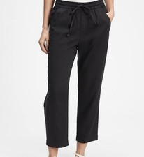 GAP Womens Easy Straight Pull On Pants Sz Med Black Cotton/Rayon Casual Comfy
