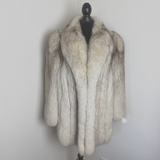Excellent XL Blue Fox Fur Coat Jacket 74